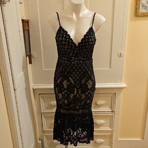 Endless Blu two layer black lace dress Sz L 🎁